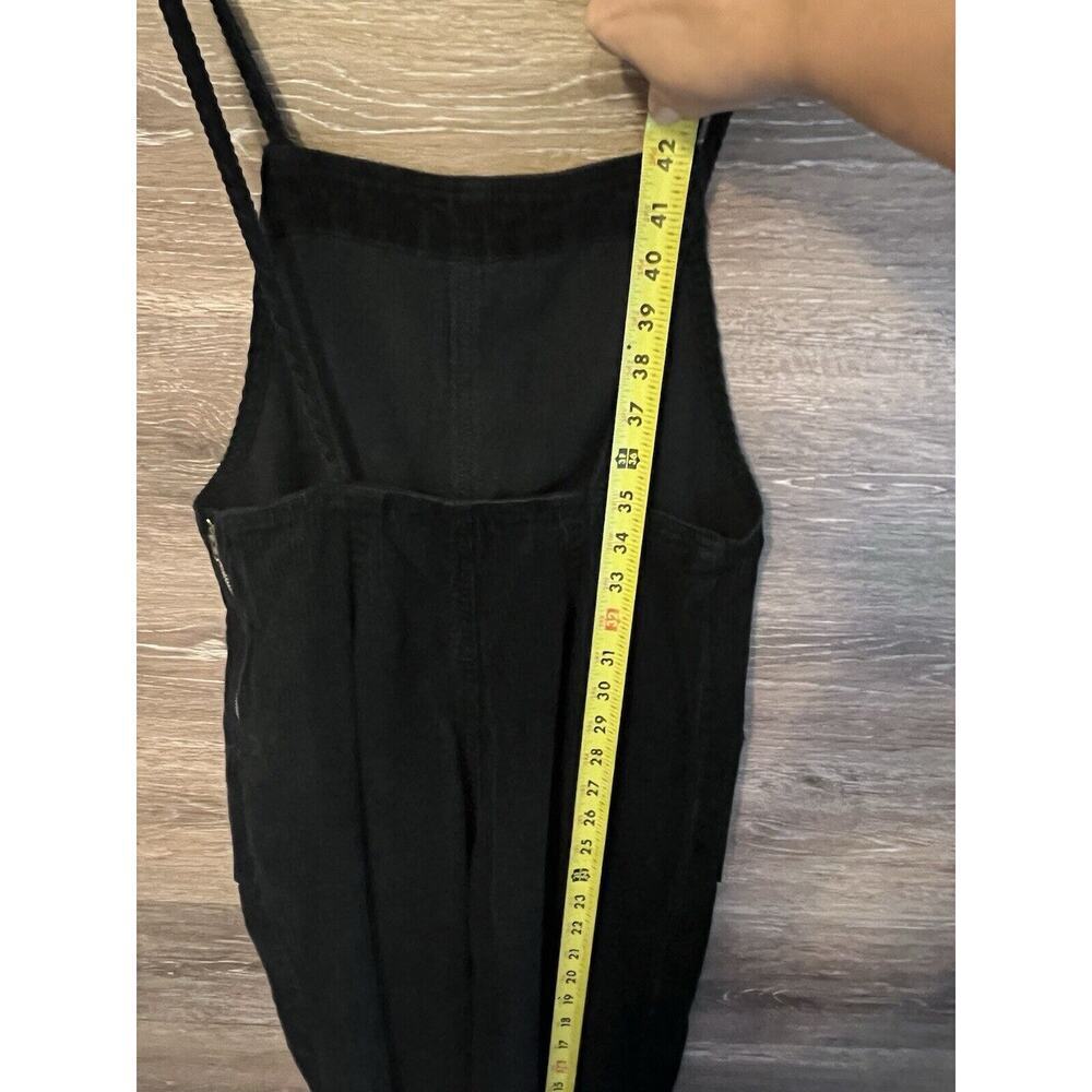 BDG Urban Outfitters Black Corduroy Tie Shoulder Overall Jumpsuit XS Cropped - Picture 8 of 8